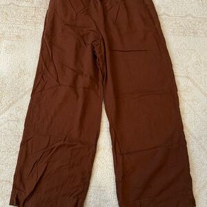 Old Navy Women’s High-Rise Wide Leg Linen Blend Pants, Brown, Size M
